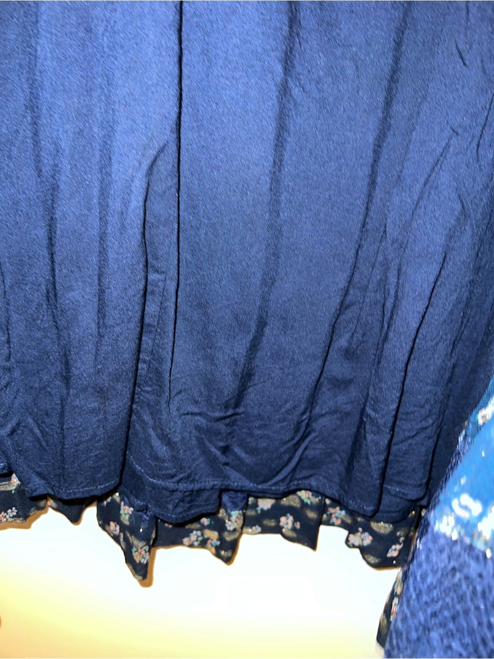 Anthropologie Navy Tiered V-Neck Dress - Picture 10 of 11